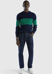 United Colors of Benetton Stretch-Jeans 5-Pocket-Look Dunkelblau/Blau/Hellblau