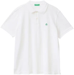 United Colors of Benetton Poloshirt mit Logo in Brusthöhe grasgrn/wei
