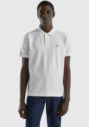 United Colors of Benetton Poloshirt mit Logo in Brusthöhe grasgrn/wei