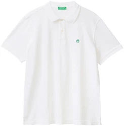United Colors of Benetton Poloshirt mit Logo in Brusthöhe grasgrn/wei