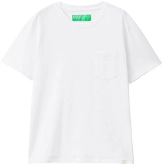 United Colors of Benetton T-Shirt mit Brusttasche Weiß