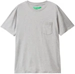 United Colors of Benetton T-Shirt mit Brusttasche Grau/Hellgrau/Silber
