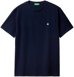 United Colors of Benetton T-Shirt mit Label-Badge nachtblau/jade/weiß
