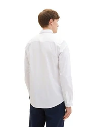 TOM TAILOR Hemd Langarmhemd STRETCH POPLIN Dunkelblau/Hellblau/Blau