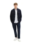 TOM TAILOR Hemd Langarmhemd STRETCH POPLIN Dunkelblau/Hellblau/Blau