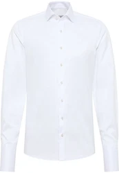 Eterna Langarmhemd SLIM FIT NON IRON Weiß/Creme