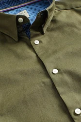 Next Oxford-Kurzarmhemd mit Stretch Dunkelgrün/Grün/Khaki