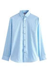 Next Langarmhemd Pflegeleichtes Slim Fit Hemd mit Struktur Hellblau/Blau