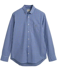 Gant Langarmhemd Dunkelblau/Blau/Hellblau