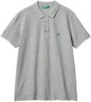 United Colors of Benetton Poloshirt mit Logo in Brusthöhe graumeliert/grn