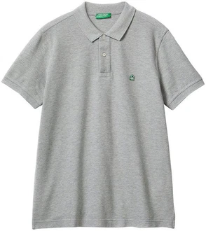 United Colors of Benetton Poloshirt mit Logo in Brusthöhe graumeliert/grn United Colors of Benetton Poloshirt mit Logo in Brusthöhe graumeliert/grn