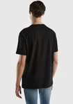 United Colors of Benetton T-Shirt mit Label-Badge Schwarz/Dunkelgrün