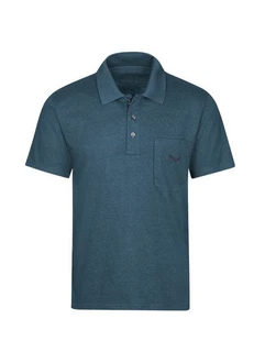 Trigema Poloshirt aus Single-Jersey blau/jeans/melange Trigema Poloshirt aus Single-Jersey blau/jeans/melange