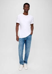 Stoffhose Jeans Mauro / Regular Fit / High Rise / Tapered Leg Label-Patch