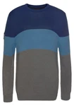 Man's World Rundhalspullover Dunkelblau/Grau/Blau/Hellblau