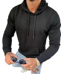Megaman Jeans Kapuzenpullover Hoodie Herren Schwarz/Dunkelgrau