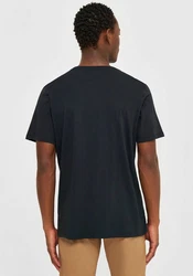 KnowledgeCotton Apparel T-Shirt Basic Shirt Schwarz/Dunkelgrau