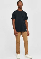 KnowledgeCotton Apparel T-Shirt Basic Shirt Schwarz/Dunkelgrau