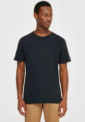 KnowledgeCotton Apparel T-Shirt Basic Shirt Schwarz/Dunkelgrau