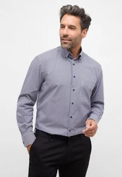 Eterna Karohemd Comfort Fit Button-Down-Kragen Dunkelblau/Hellblau/Grau/Blau