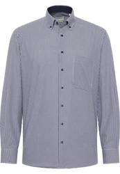 Eterna Karohemd Comfort Fit Button-Down-Kragen Dunkelblau/Hellblau/Grau/Blau