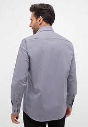 Eterna Karohemd Comfort Fit Button-Down-Kragen Dunkelblau/Hellblau/Grau/Blau