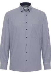 Eterna Karohemd Comfort Fit Button-Down-Kragen Dunkelblau/Hellblau/Grau/Blau
