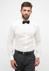 Eterna Langarmhemd SLIM FIT NON IRON Weiß/Creme