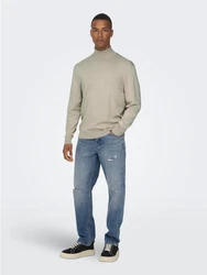 ONLY & SONS Strickpullover Polo Langarm Shirt Basic Pullover ONSWYLER (5619) Beige (5619)