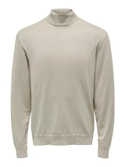 ONLY & SONS Strickpullover Polo Langarm Shirt Basic Pullover ONSWYLER (5619) Beige (5619)