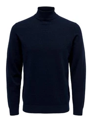 ONLY & SONS Strickpullover Polo Langarm Shirt Basic Pullover ONSWYLER (5619) Dunkelblau