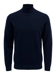 Strickpullover Polo Langarm Shirt Basic Pullover ONSWYLER 5619 in Dunkelblau