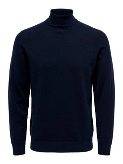 ONLY & SONS Strickpullover Polo Langarm Shirt Basic Pullover ONSWYLER (5619) Dunkelblau