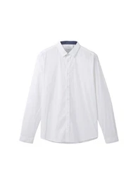 Langarmshirt stretch poplin shirt, White