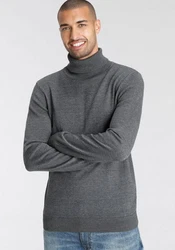 AJC Rollkragenpullover Dunkelgrau/Hellgrau/Grau