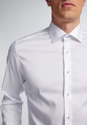 Eterna Langarmhemd Slim Fit Weiß/Creme