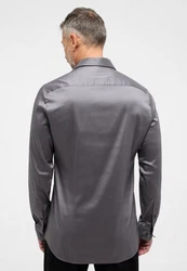 Eterna Langarmhemd Slim Fit Dunkelgrau/Grau/Hellgrau