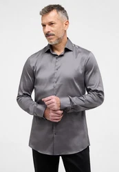 Eterna Langarmhemd Slim Fit Dunkelgrau/Grau/Hellgrau