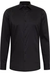 Eterna Langarmhemd Slim Fit Schwarz/Braun