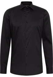 Eterna Langarmhemd Slim Fit Schwarz/Braun