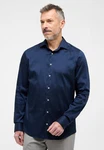 Eterna Langarmhemd Slim Fit Dunkelblau/Hellblau