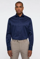 Eterna Langarmhemd MODERN FIT EASY IRON Dunkelblau