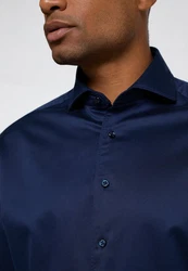 Eterna Langarmhemd MODERN FIT EASY IRON Dunkelblau