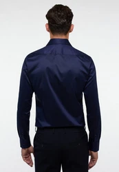 Eterna Klassische Bluse 1863 SLIM FIT Langarm Hemd Dunkelblau