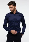 Eterna Klassische Bluse 1863 SLIM FIT Langarm Hemd Dunkelblau