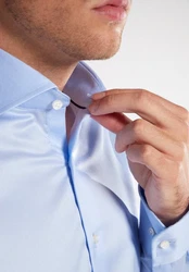 Eterna Klassische Bluse 1863 SLIM FIT Langarm Hemd Hellblau