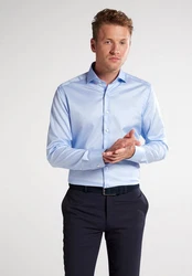 Eterna Klassische Bluse 1863 SLIM FIT Langarm Hemd Hellblau