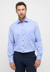 Eterna Langarmhemd COMFORT FIT NON IRON Hellblau/Blau