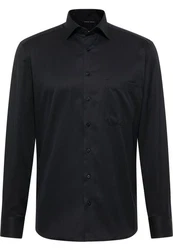 Eterna Langarmhemd COMFORT FIT NON IRON Schwarz/Dunkelblau
