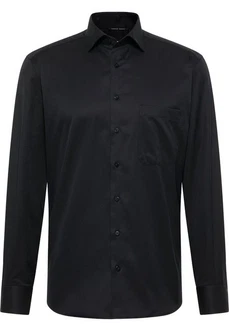Eterna Langarmhemd COMFORT FIT NON IRON Schwarz/Dunkelblau